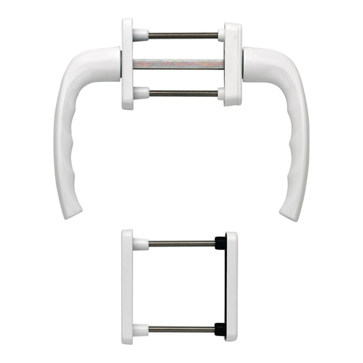 Hoppe Balkongarnitur NY 0810/961N/U10/… Alu.F9016 63-73mm 4-KT.7mm