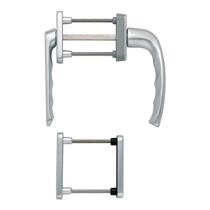 Hoppe Balkontürgarnitur New York flacher Griff  Aluminium 63 - 73 Profilzylinder (PZ)