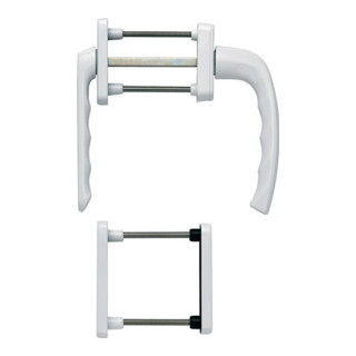 Hoppe Balkongarnitur NY 099KH/961N/U10/… Alu.F9016 63-73mm 4-KT.7mm