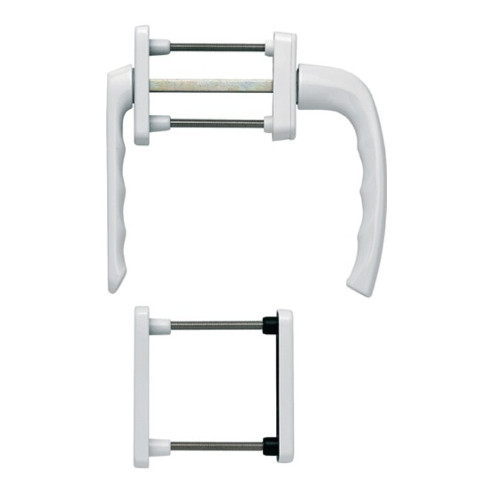 Hoppe Balkongarnitur NY 099KH/961N/U10/… Alu.F9016 63-73mm 4-KT.7mm