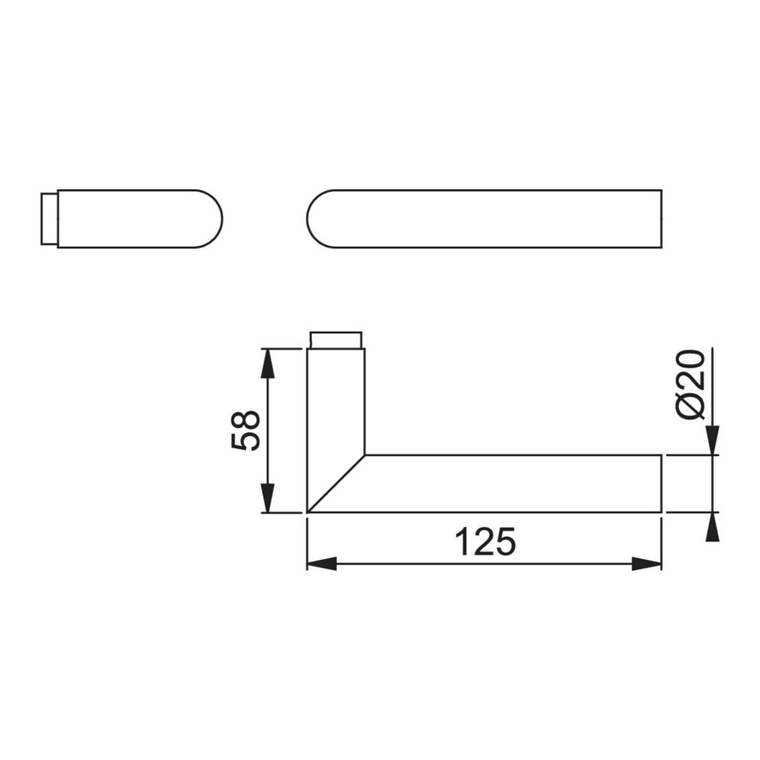 Hoppe béquille partie trou de béquille Ams.E1400Z VA F69 8mm DIN L/R