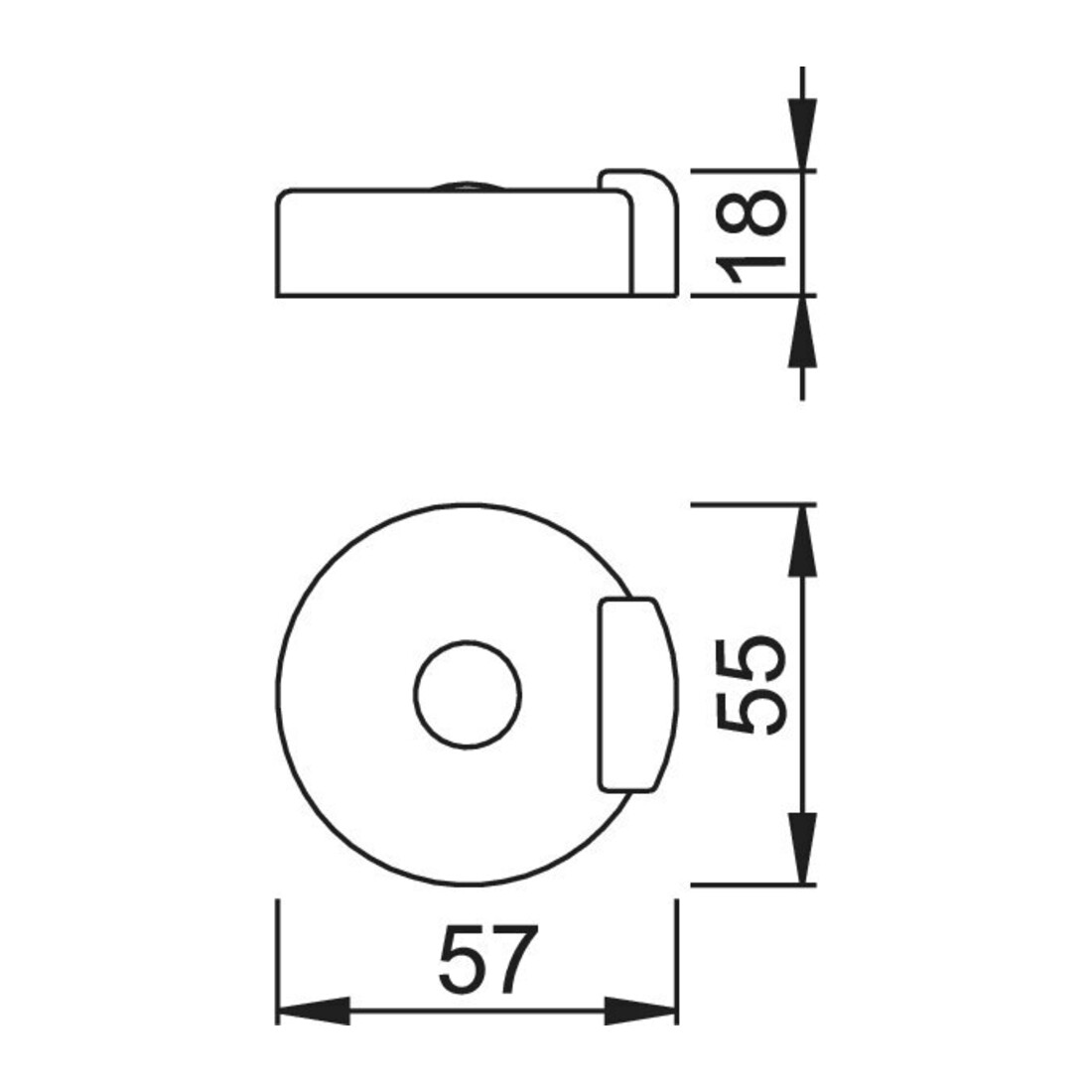 HOPPE Bodentürstopper E484,H 18mm,Ø 52mm ohne Verdrehsicherung Edelstahl matt