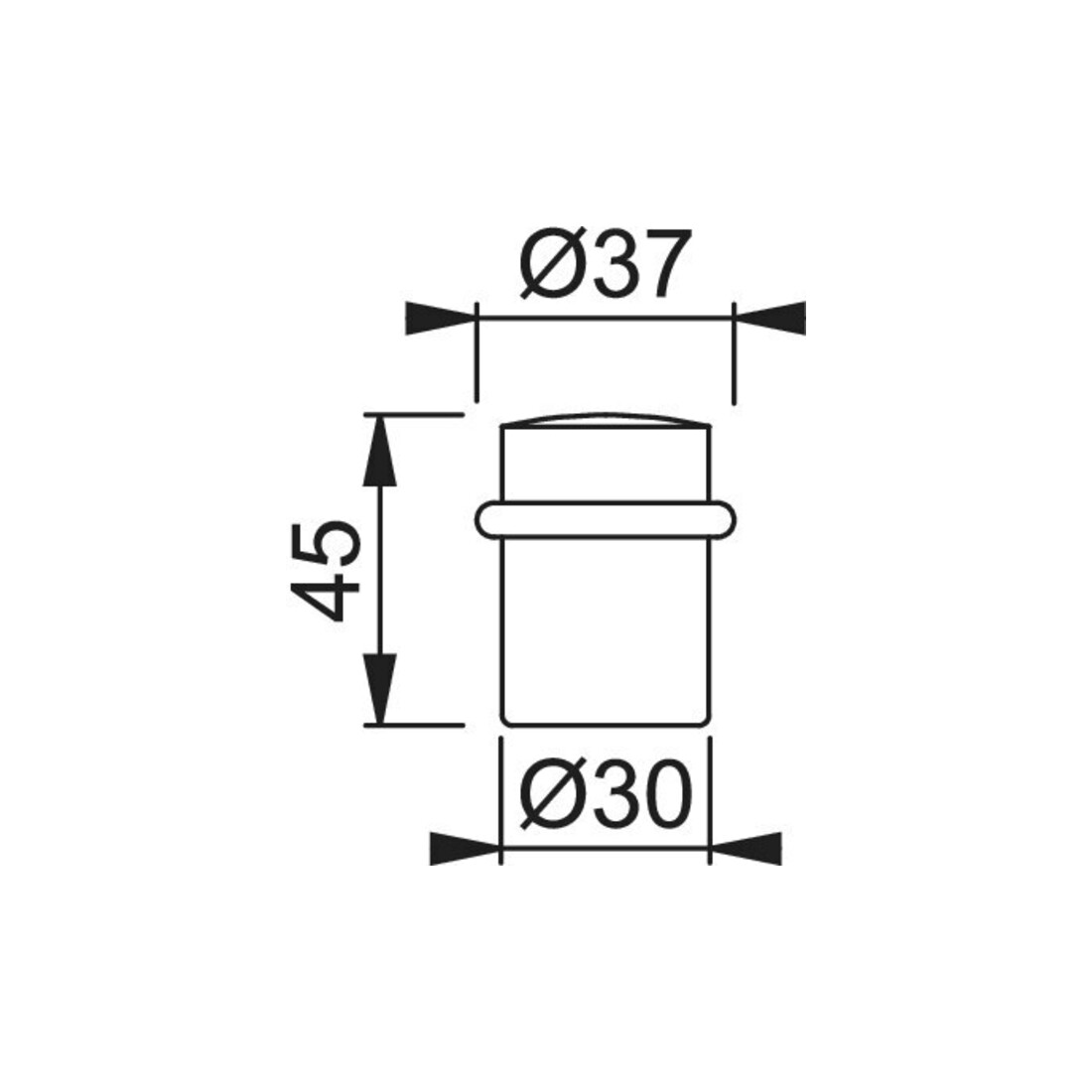HOPPE Bodentürstopper E498,H 45mm,Ø 37mm ohne Verdrehsicherung Edelstahl matt
