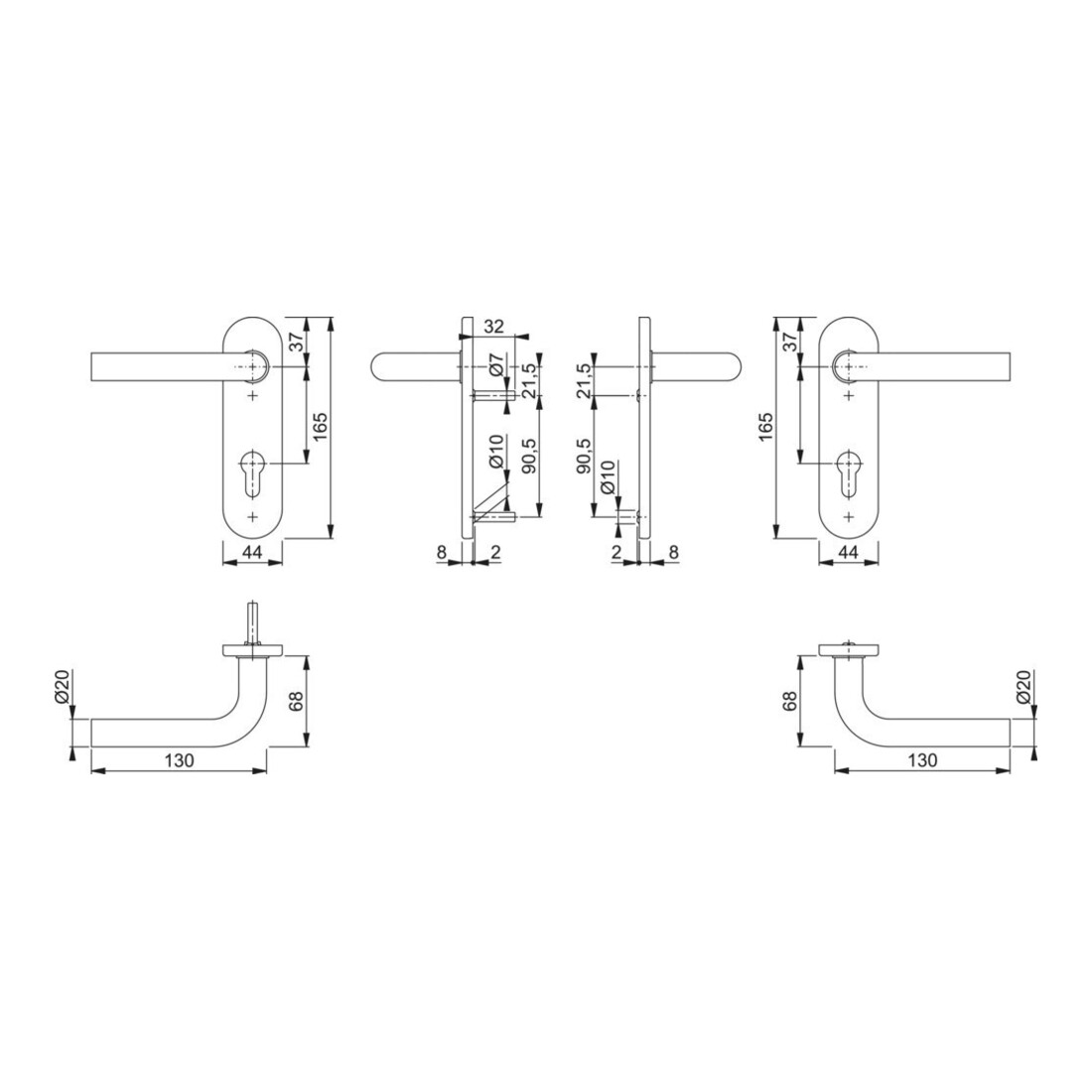 HOPPE Bonn E150Z/353K ov. PZ72/8, F69 TS 35-45