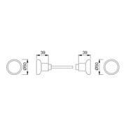 HOPPE Bouton de trou 54 Alu. 4-CT. 8mm-2