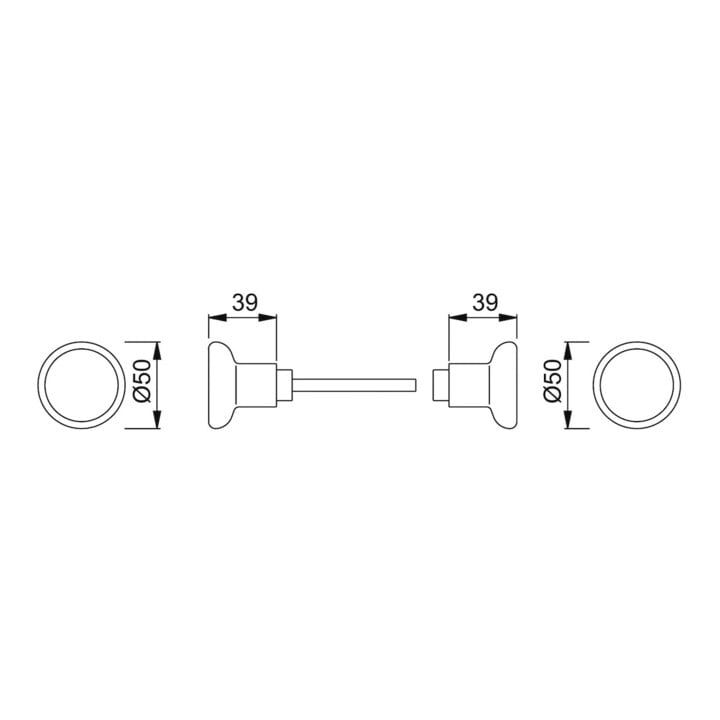 HOPPE Bouton de trou 54 Alu. 4-CT. 8mm