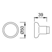 HOPPE Bouton de trou 54 Alu. 4-CT. 8mm-4