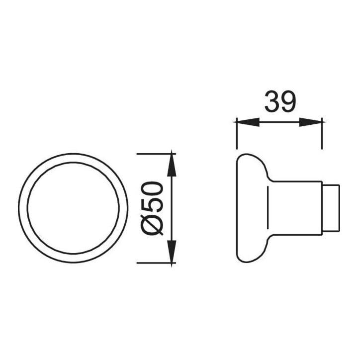 HOPPE Bouton de trou 54 Alu. 4-CT. 8mm
