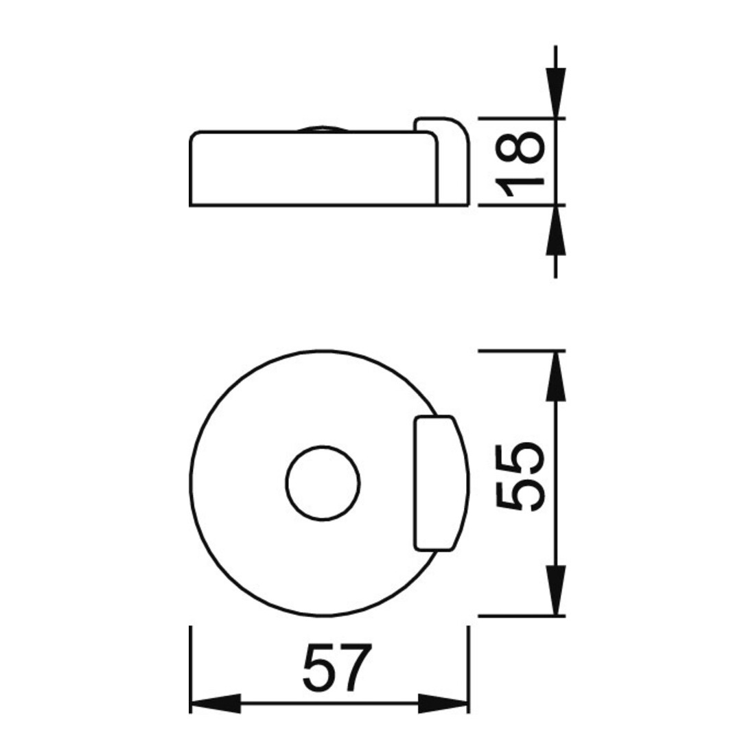HOPPE Butée de porte au sol E484, H 18 mm, Ø 52 mm sans blocage, acier inox mat