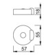 HOPPE Butée de porte au sol E484, H 18 mm, Ø 52 mm sans blocage, acier inox mat