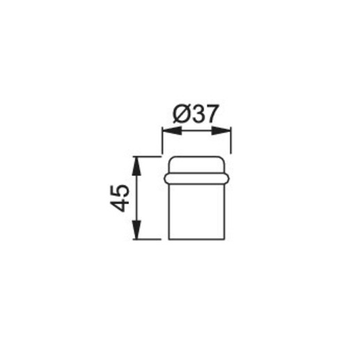 HOPPE Butée de porte au sol sans sécurité anti-rotation M498, H 45 mm, Ø 37 mm laiton chromé