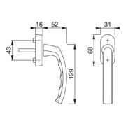 HOPPE DK-Fenstergriff Luxembourg 099/US952 mit ovaler Rosette VK7x32-42,F1 eloxiert-4