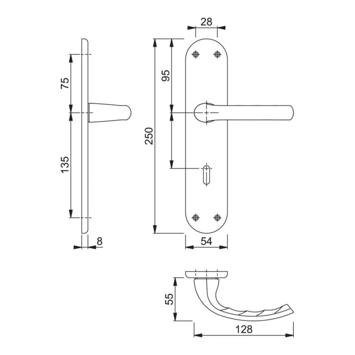 HOPPE Drückergarnitur Tôkyô 1710/3334 LS BB72/8 F1 35-40mm silberfarben