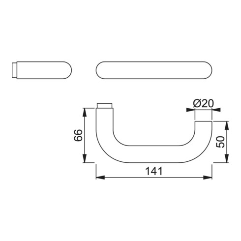 HOPPE Drückerlochteil Paris E138Z,VK 8 Edelstahl matt