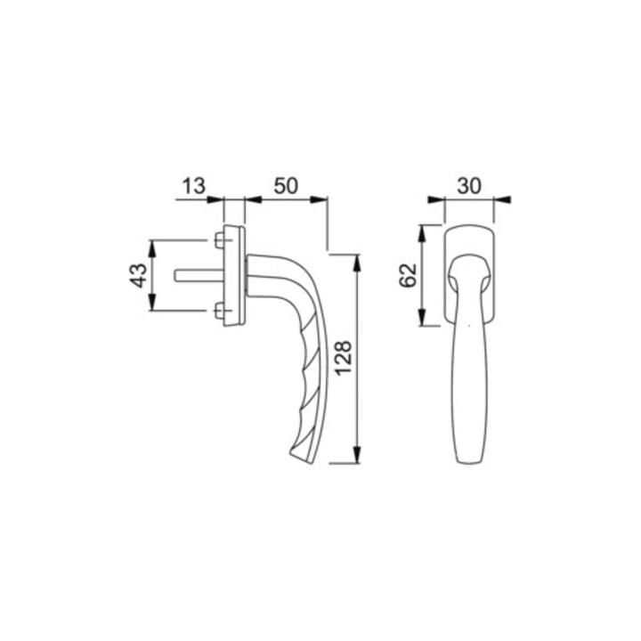 Hoppe Fenstergriff New York 0810/U10 35mm vorstehend nicht abschließbar F8707 dunkelbraun