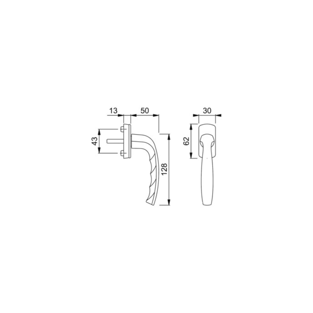Hoppe Fenstergriff New York 0810/U10 35mm vorstehend nicht abschließbar F8707 dunkelbraun