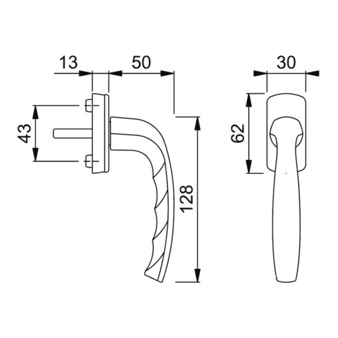 Hoppe Fenstergriff New York 0810/U10 35mm vorstehend nicht abschließbar F8707 dunkelbraun