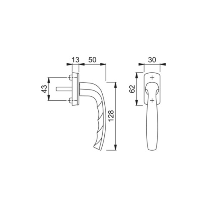 Hoppe Fenstergriff New York 0810/U10 35mm vorstehend nicht abschließbar F8707 dunkelbraun