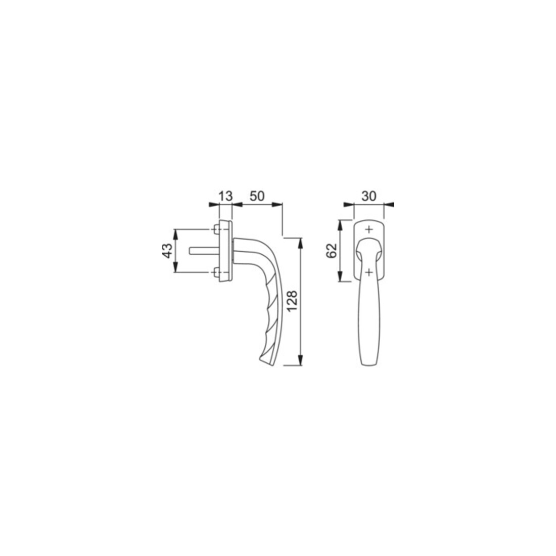Hoppe Fenstergriff New York 0810/U10 35mm vorstehend nicht abschließbar F8707 dunkelbraun