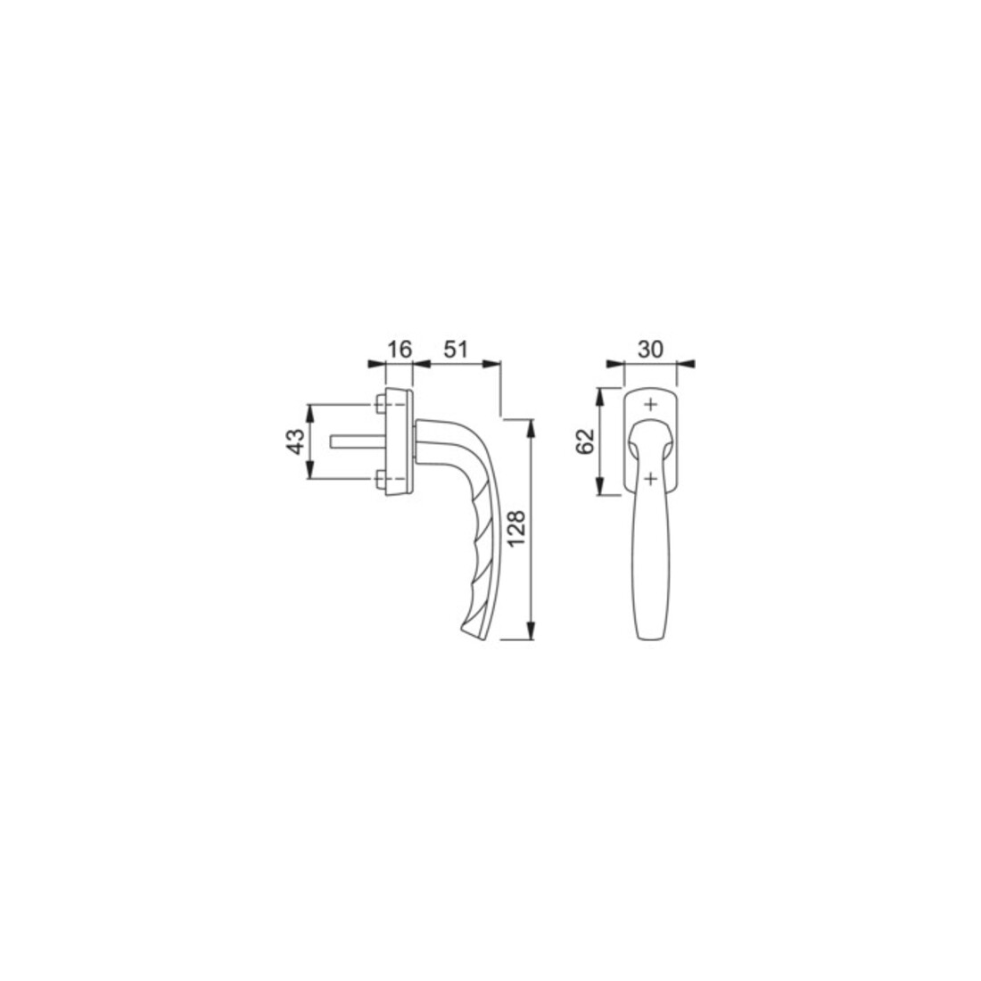 Hoppe Fenstergriff NY 0810/US10 Alu.F1 32-42mm Stand.
