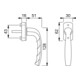Hoppe Fenstergriff NY 0810/US10 Alu.F9 32-42mm Stand.-3