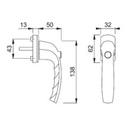 Hoppe Fenstergriff NY 0810SV/U10 Alu.F1 35mm selbstsperrend-4