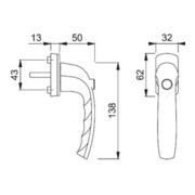 Hoppe Fenstergriff NY 0810SV/U10 Alu.F9016 32mm selbstsperrend-4