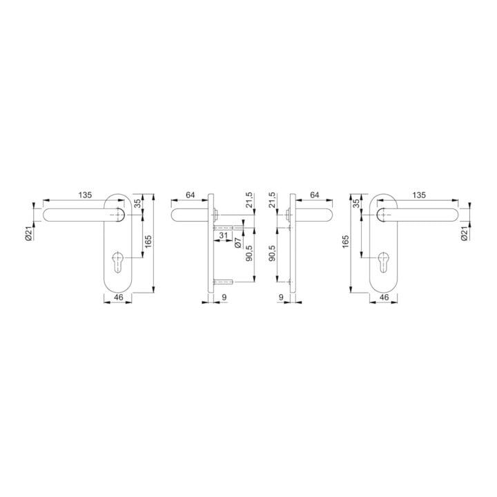 HOPPE FH-DRG,Kurzschild Paris FS-K138/353K PZ,9/72,oval tiefschwarz,AP