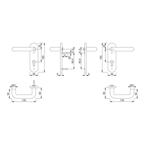 HOPPE FH-DRG,Kurzschild Paris FS-K138/353K PZ,9/72,oval tiefschwarz,AP