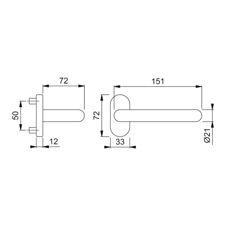 HOPPE FH-Drücker-Halbgarnitur Paris FS-E138GF/55,ov.,VK9 Edelstahl matt
