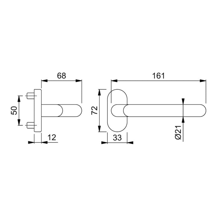 HOPPE FH-Drücker-Halbgarnitur Rotterdam FS-E1401GF2/55,ov.,VK9 Edelstahl matt