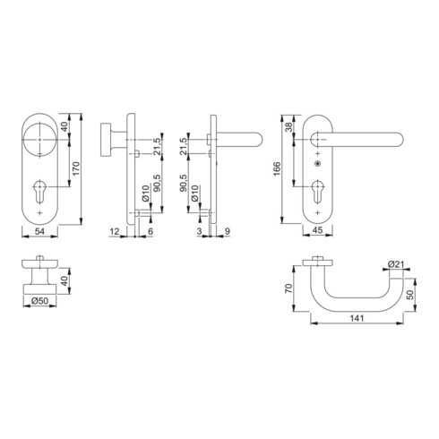 HOPPE FH-SI-WSG,Paris FS-58/3331K/353K-1/138F oval,PZ E72,F1 elox.