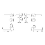 Hoppe FS-Fitting Ams.FS-1400/42H/42HS Alu.F1 D/D f.TS 40-65mm PZ DIN L/R-4