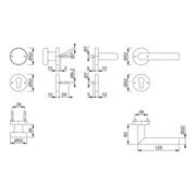 Hoppe FS-Garnitur Ams.FS-E58/42H/42HS/1400 VA F69 D/K f.TS 40-65mm PZ DIN L/R-3
