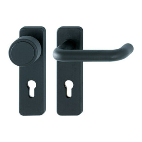 Hoppe FS-Garnitur Paris FS-K58/202K/138 Ku.F9005M D/K f.TS 40-66mm PZ DIN L/R