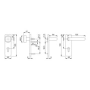Hoppe FS-Garnitur Paris FS-K58/202K/138 Ku.F9005M D/K f.TS 40-66mm PZ DIN L/R-3