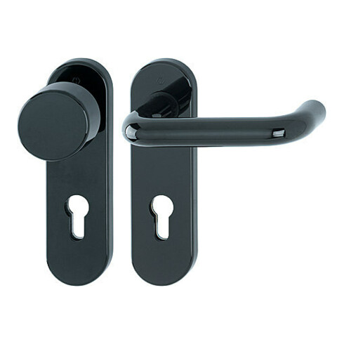 Hoppe FS-Garnitur Paris FS-K58/353K/138 Ku.F9005 D/K f.TS 40-66mm PZ DIN L/R