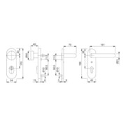 Hoppe FS-Schutzgrt.Paris FS-58/3332KZA/353K-1/138F Alu.F1 D/K f.TS 42-47mm PZ DIN L/R-2