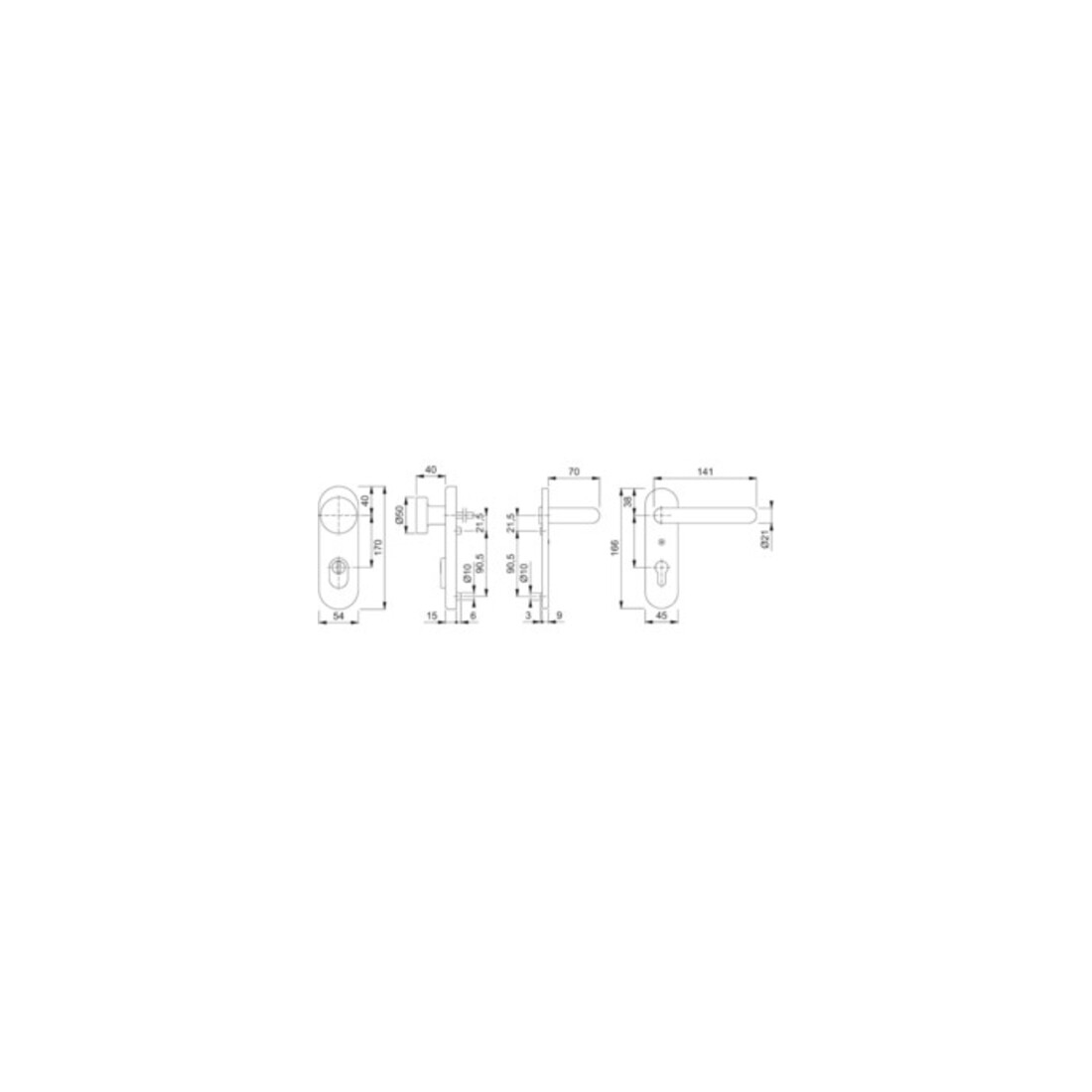 Hoppe FS-Schutzgrt.Paris FS-58/3332KZA/353K-1/138F Alu.F1 D/K f.TS 42-47mm PZ DIN L/R
