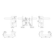 Hoppe FS set Paris FS-138/353KH Alu.F1 D/D f.TS 45-65mm PZ DIN L/R-3