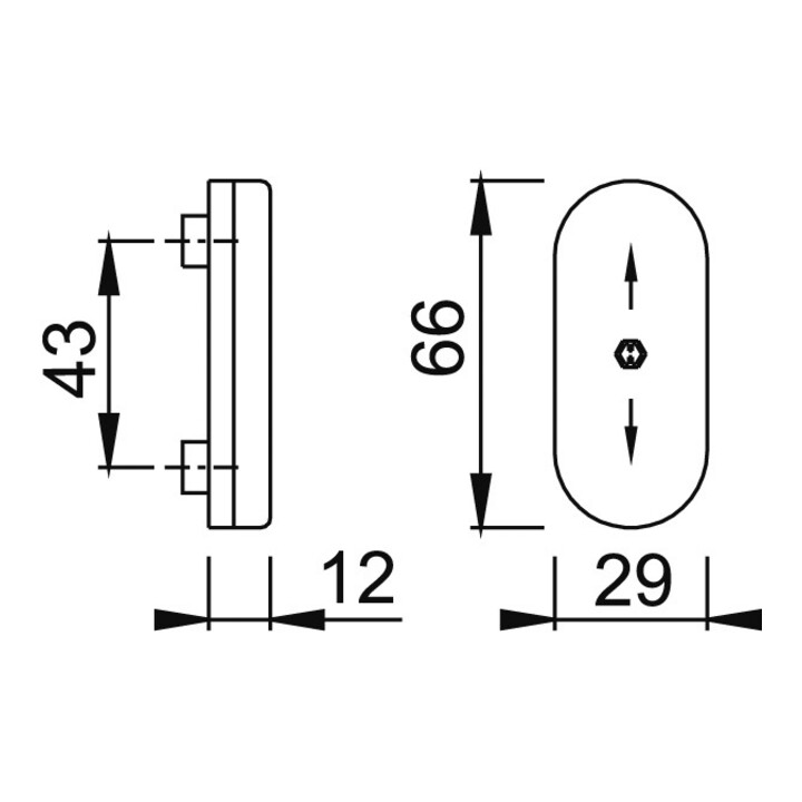 HOPPE FT-Verdeckrosette oval, RH12, U26SV schiebbare Abdeckung verkehrsweiß