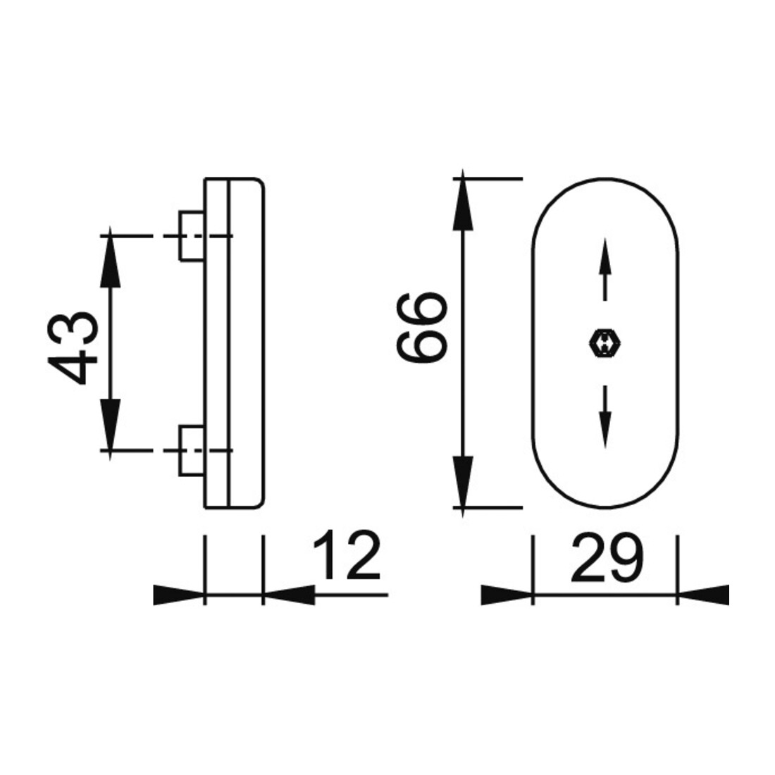 HOPPE FT-Verdeckrosette oval, RH12, U26SV schiebbare Abdeckung verkehrsweiß
