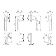 HOPPE FTT-Griffgarnitur PZ, Tôkyô 099KH/66N TS 63-68, N 12 ALU naturfarbig-2