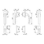 HOPPE FTT-Griffgarnitur PZ, Tôkyô 099KH/66N TS 63-68, N 12 ALU naturfarbig-5