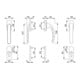 HOPPE FTT-Griffgarnitur PZ, Tôkyô 099KH/66N TS 63-68, N 12 ALU naturfarbig