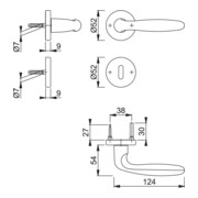 HOPPE Garniture à rosace 1510/42KB/42KBS, F9714M,OB,37-47-3