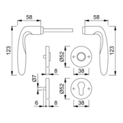 HOPPE Garniture de poignée OT avec rosace, ronde, Verona E1800Z/42KV/42KVS, VK8 PZ, acier inoxydable mat-2