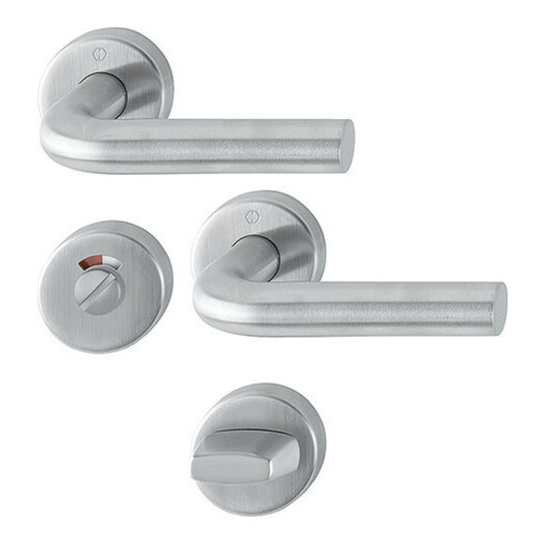 HOPPE Garniture de poignée OT avec rosaces, ronds, Bonn E150/42H/42HKVS, VK8, WC/S acier inox mat