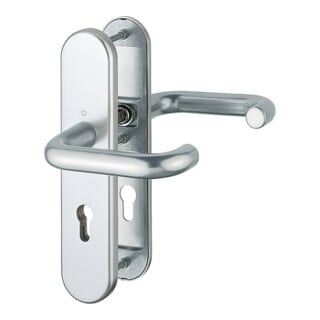 HOPPE Garniture de porte avec plaque longue FH-Schutz Paris FS-138F/3331/3310,PZ,E72 couleur naturelle