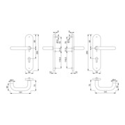HOPPE Garniture de porte avec plaque longue FH-Schutz Paris FS-138F/3331/3310,PZ,E72 couleur naturelle-3
